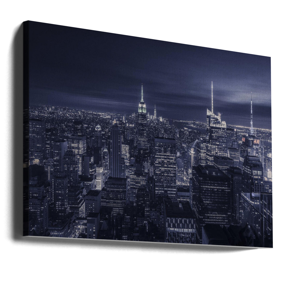 Blue city by Jorge Ruiz Dueso | Manhattan Night Cityscape, Large Canvas Wall Art Print | Artsy Earth