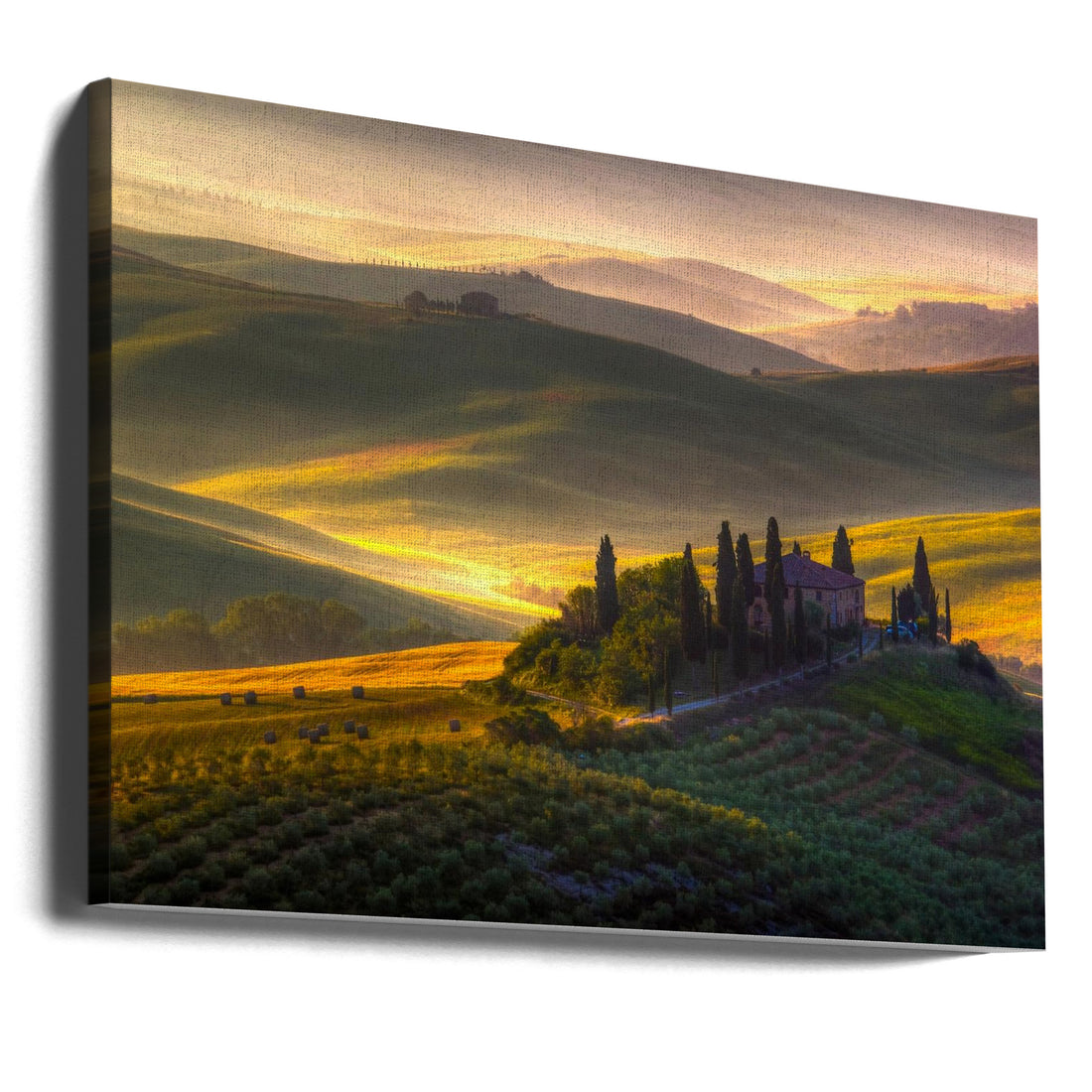 Green and Gold by Francesco Riccardo Iacomino | Tuscan Vineyard Sunrise, Large Canvas Wall Art Print | Artsy Earth