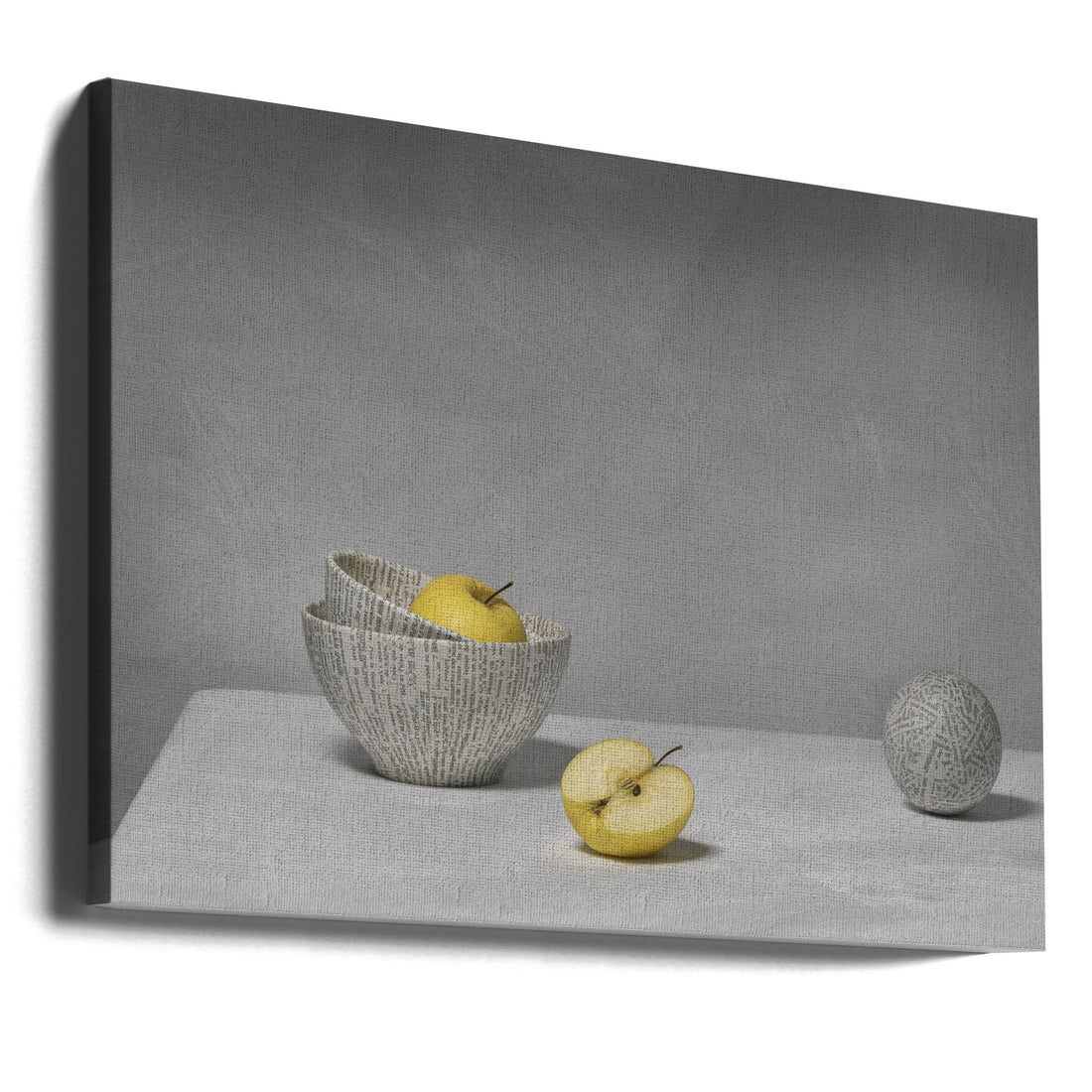 Half Apple Still Life by Christophe Verot | Minimalist Fruit Abstract, Large Canvas Wall Art Print | Artsy Earth