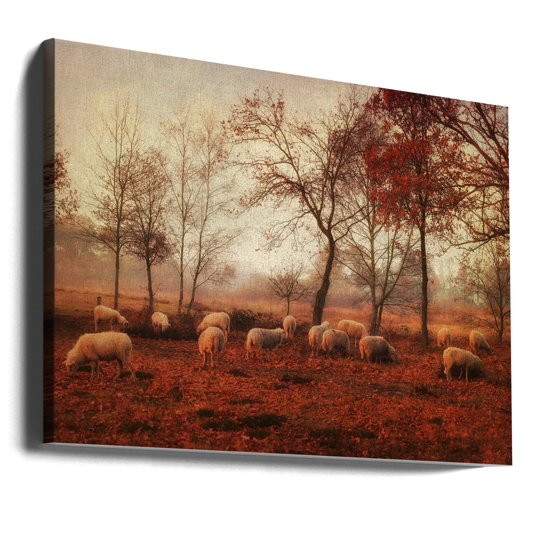 Last days of autumn by Ellen Van Deelen | Foggy Pastoral Scene, Large Canvas Wall Art Print | Artsy Earth