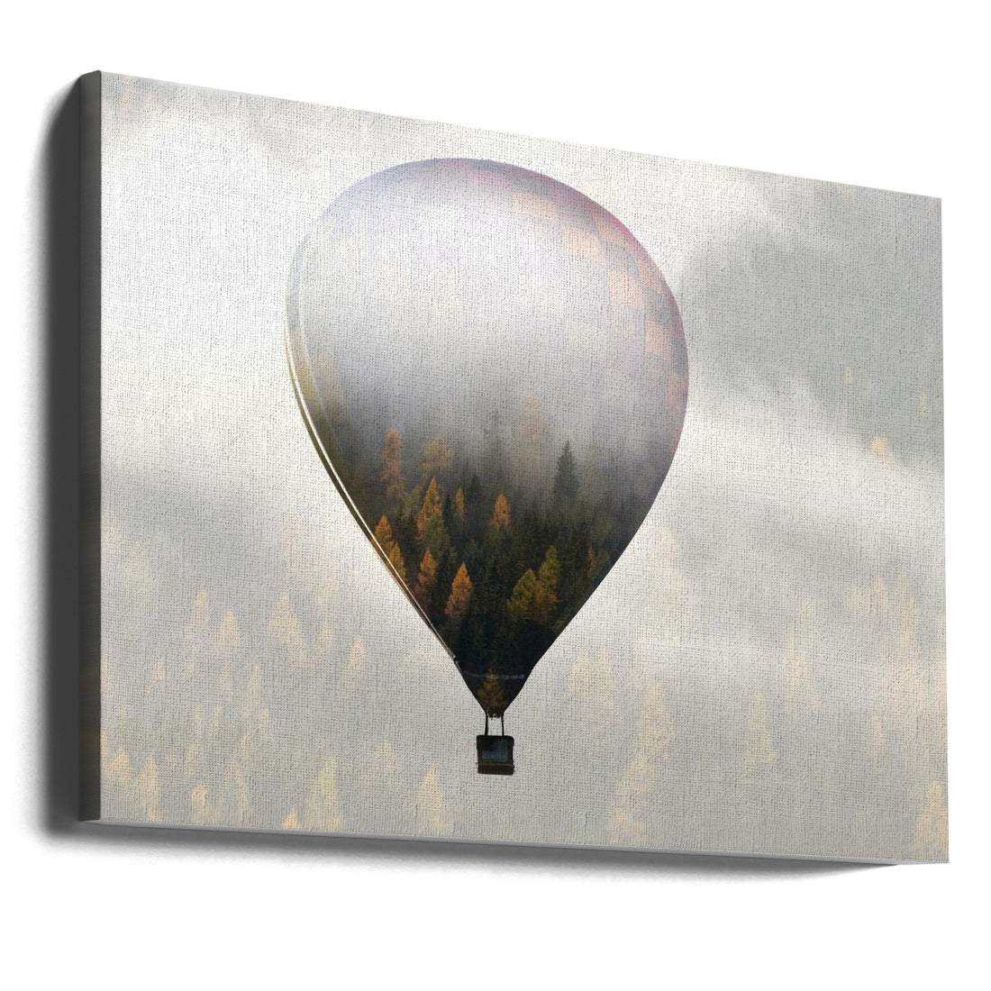 Get lost in the world by Eros Erika | Forest Hot Air Balloon, Large Canvas Wall Art Print | Artsy Earth