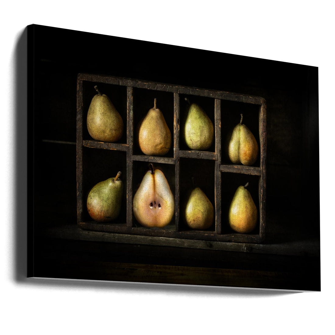 Rustic Pear Still Life by Heather Bonadio | Dark Food Photography, Large Canvas Wall Art Print | Artsy Earth