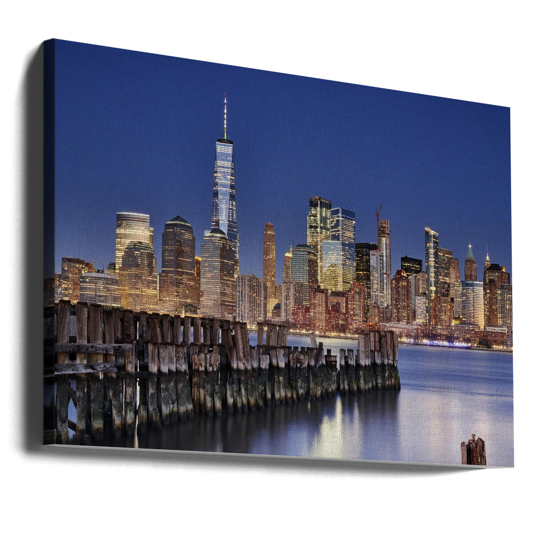 Manhattan Skyline at night by Martin Froyda | New York Cityscape, Large Canvas Wall Art Print | Artsy Earth