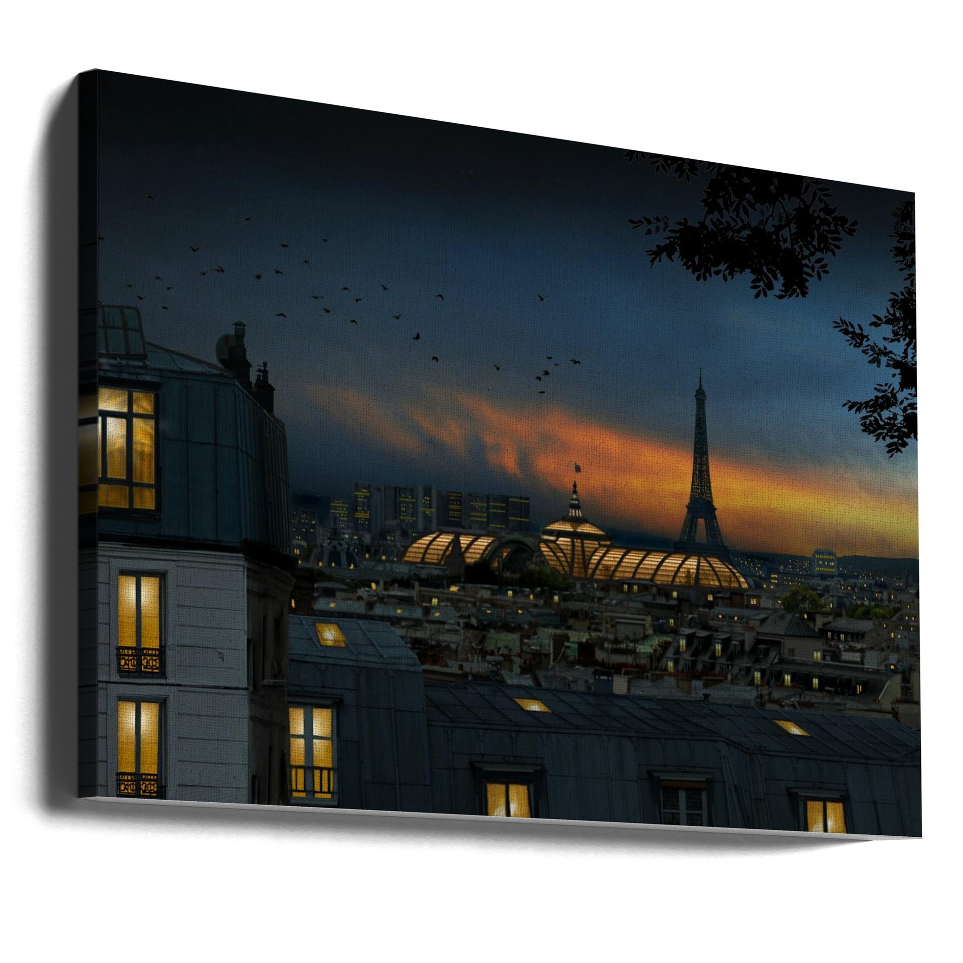 Roofs of Paris by Pierre Bacus | Paris Cityscape Sunset, Large Canvas Wall Art Print | Artsy Earth