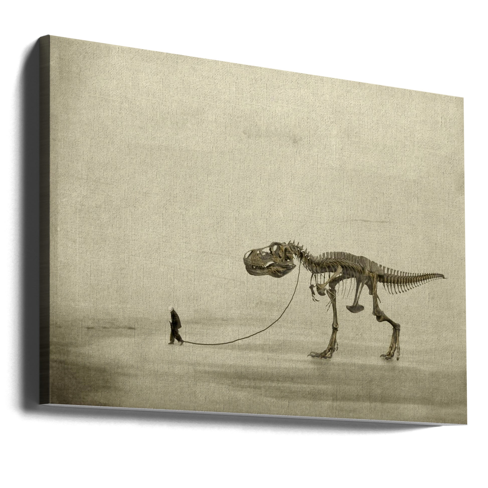 The Walk by Jeffrey Hummel | Surreal Dinosaur Pet, Large Canvas Wall Art Print | Artsy Earth