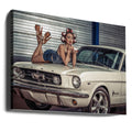 Baby you can drive my Car by Gno | Vintage Pin-up Model, Large Canvas Wall Art Print | Artsy Earth