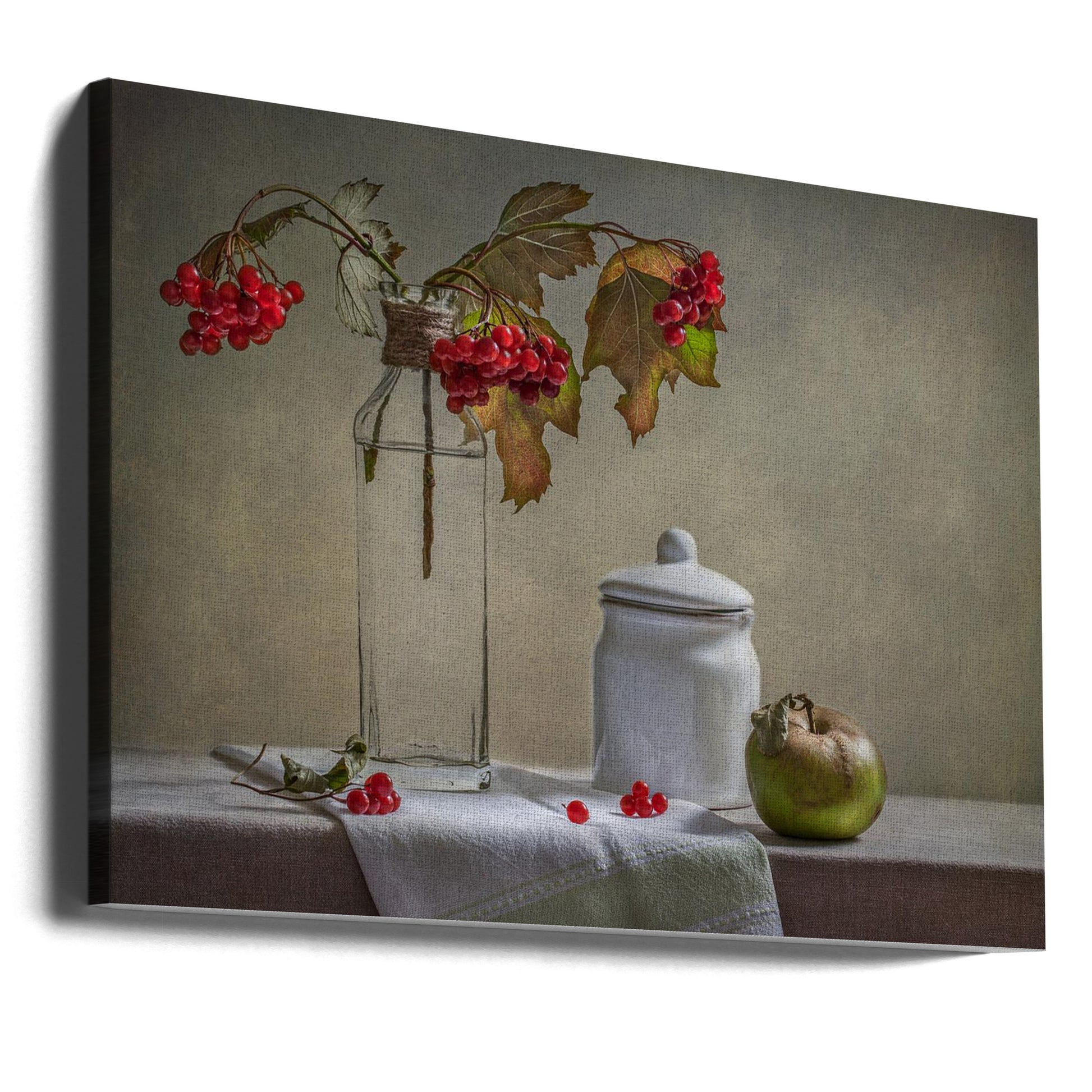 Still Life with Small White Jar by Inna Karpova | Classic Still Life, Large Canvas Wall Art Print | Artsy Earth