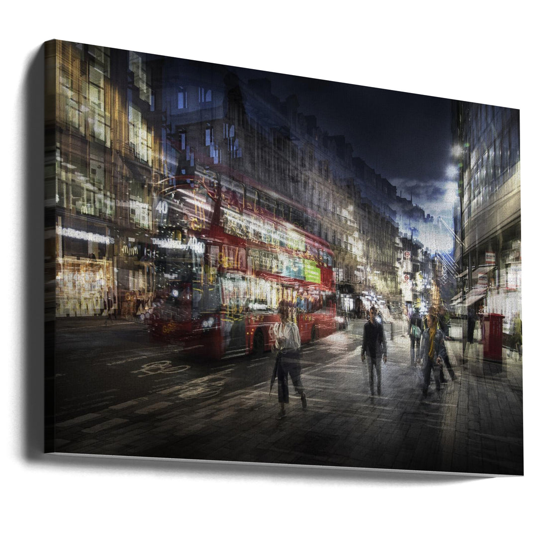 On the streets of London by Nicodemo Quaglia | London Urban Night, Large Canvas Wall Art Print | Artsy Earth