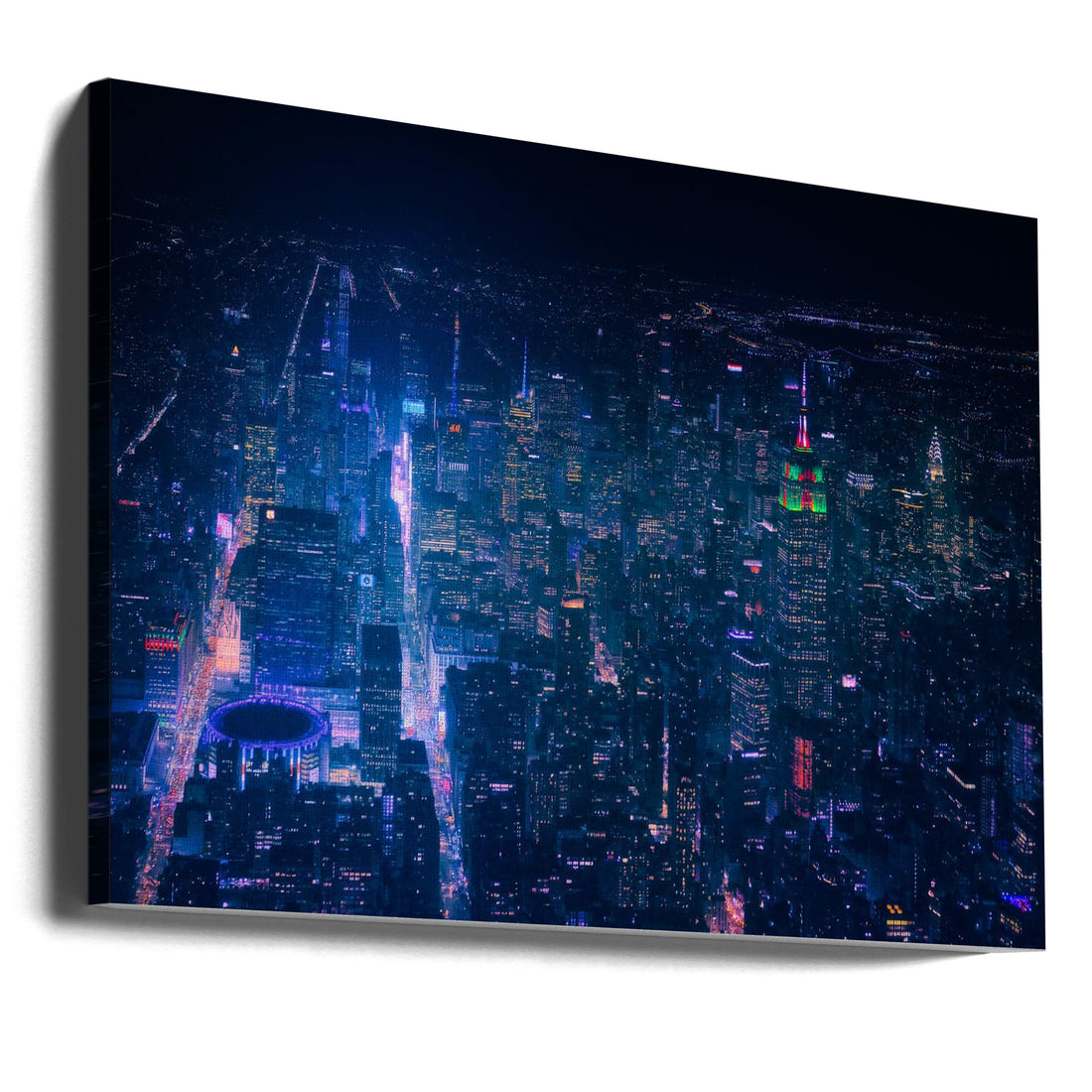 NYC Neon Noir by Javier De La Torre | Futuristic Cyberpunk Cityscape, Large Canvas Wall Art Print | Artsy Earth