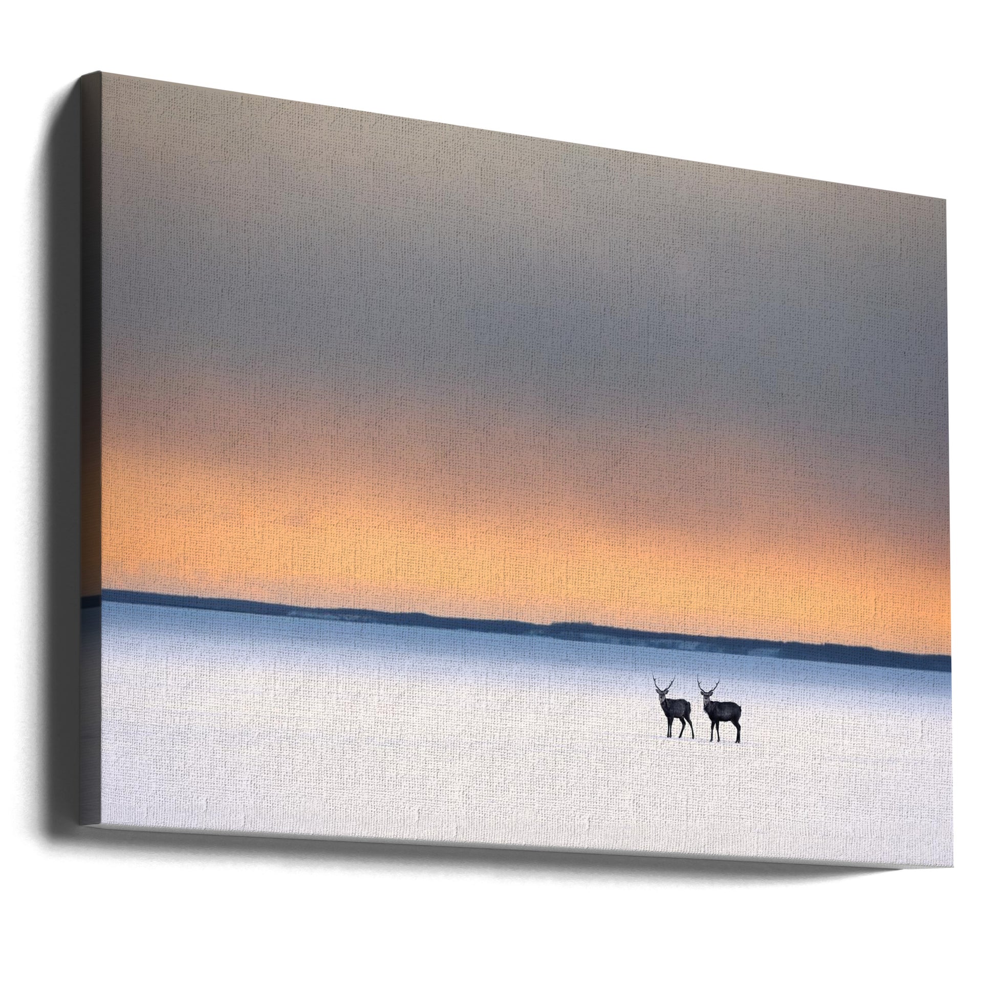 Winter Deer Brothers by Eiji Itoyama | Hokkaido Wildlife, Large Canvas Wall Art Print | Artsy Earth