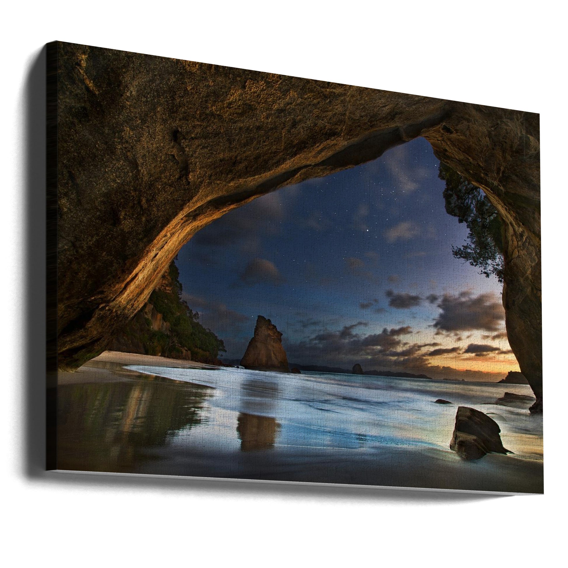 Cathedral Cove by Yan Zhang | Coastal Landscape Sunset, Large Canvas Wall Art Print | Artsy Earth