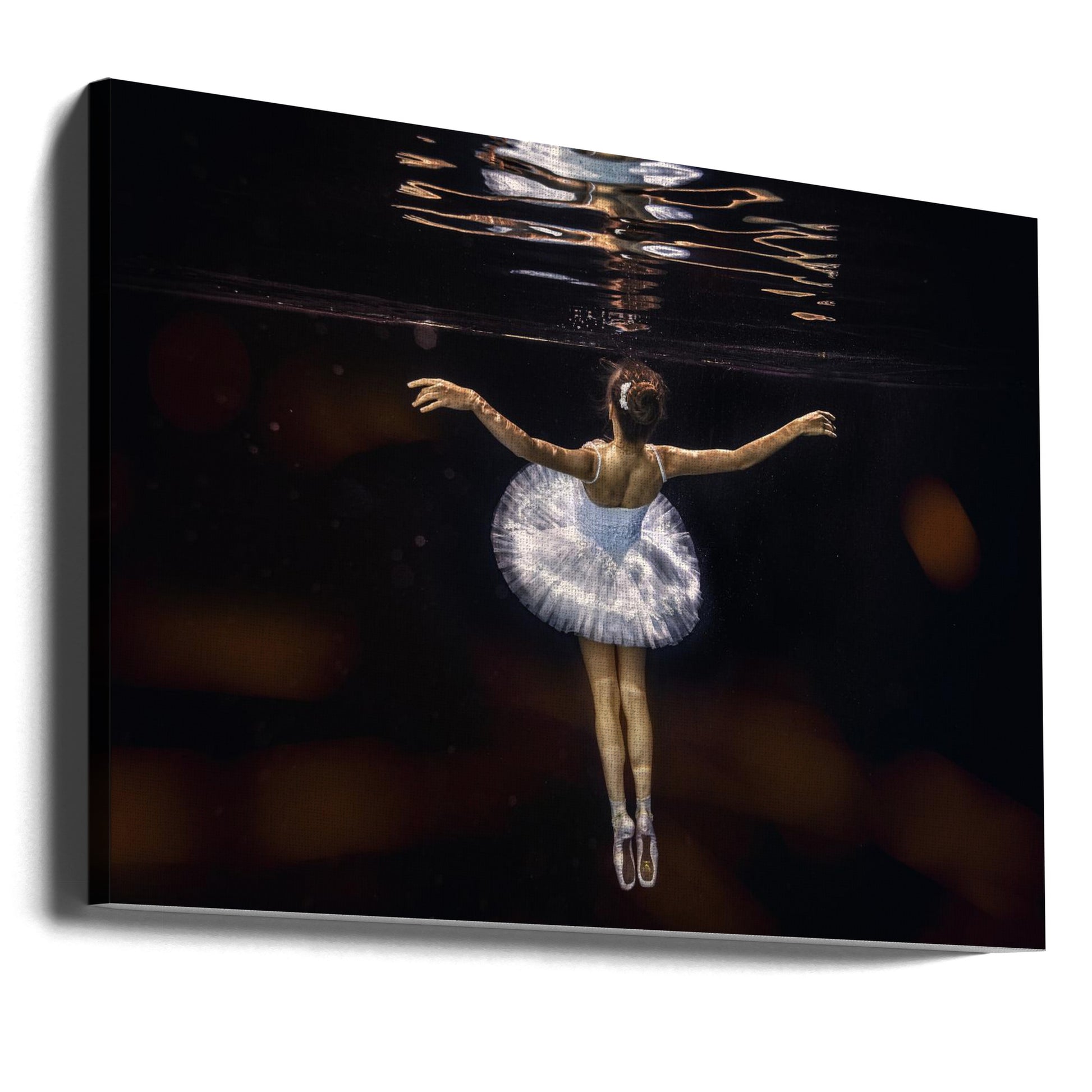 Underwater White Ballet by Petr Kleiner | Graceful Floating Dance, Large Canvas Wall Art Print | Artsy Earth