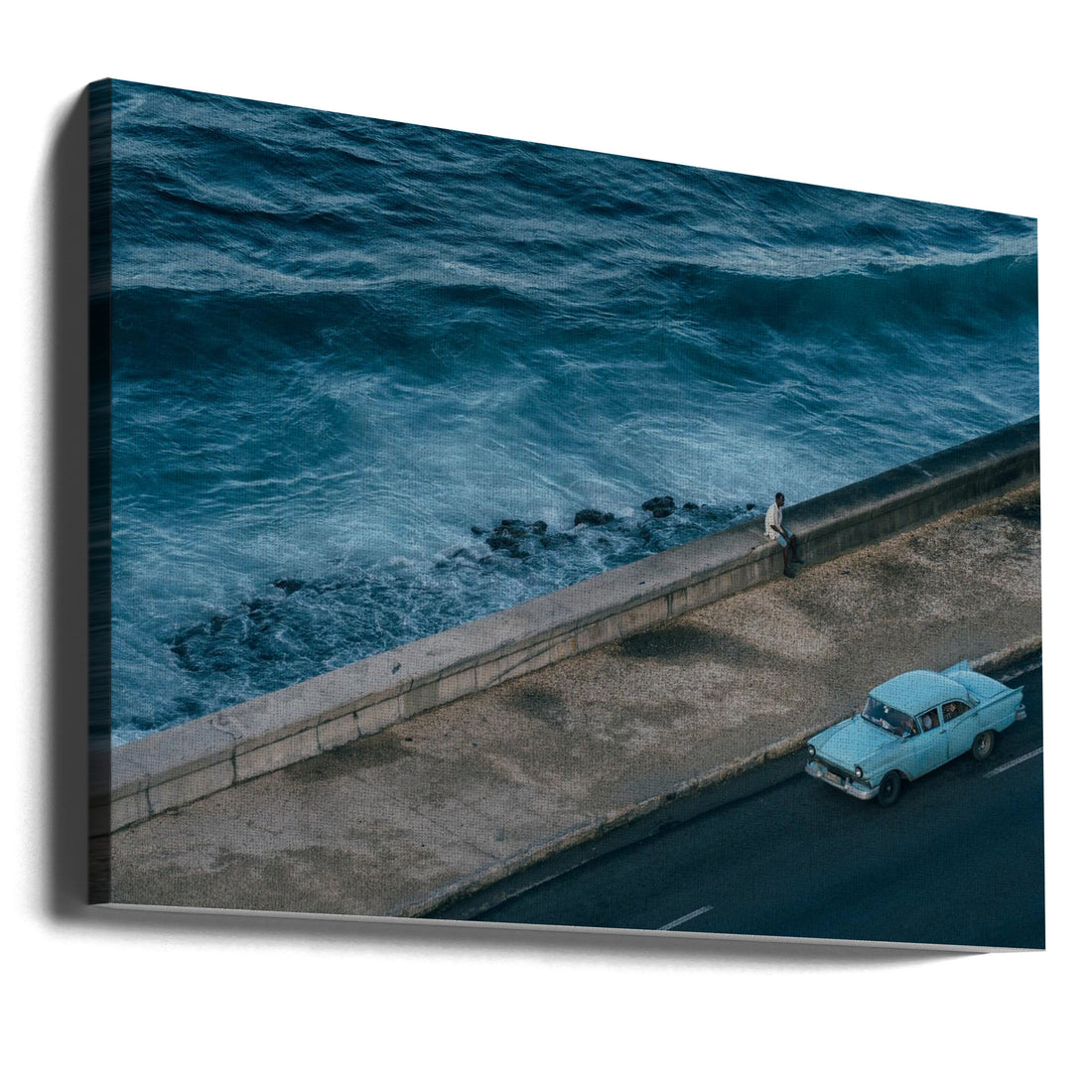 Malecon Beach by Nasser Al-nasser | Classic Cuban Cars, Large Canvas Wall Art Print | Artsy Earth