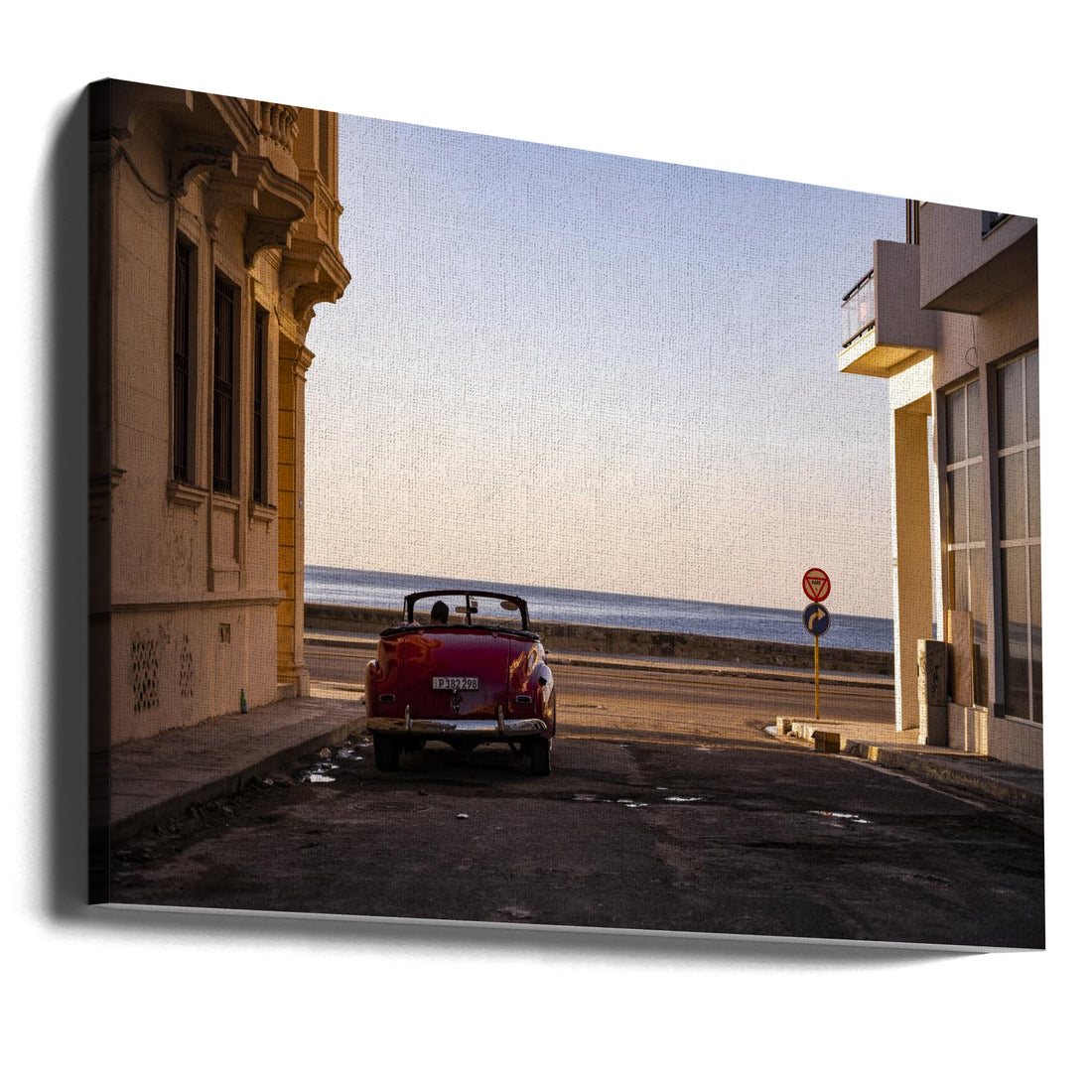 Watching the sun set - Havana by John Deakin | Classic Cars Sunset, Large Canvas Wall Art Print | Artsy Earth