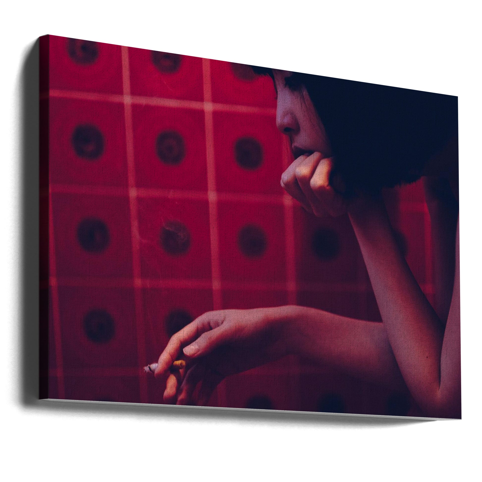 Asian Smoke Portrait by Takaaki Ishikura | Japanese Woman Smoking, Large Canvas Wall Art Print | Artsy Earth