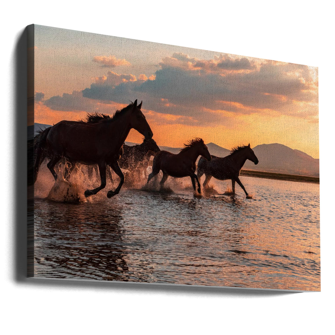 Water Horses by Barkan Tekdogan | Wild Horses Running, Large Canvas Wall Art Print | Artsy Earth