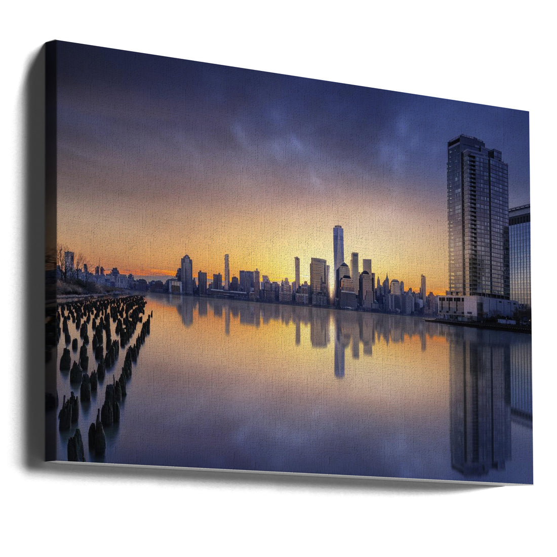 Sunset from Jersey by Jorge Ruiz Dueso | Manhattan Skyline Reflection, Large Canvas Wall Art Print | Artsy Earth