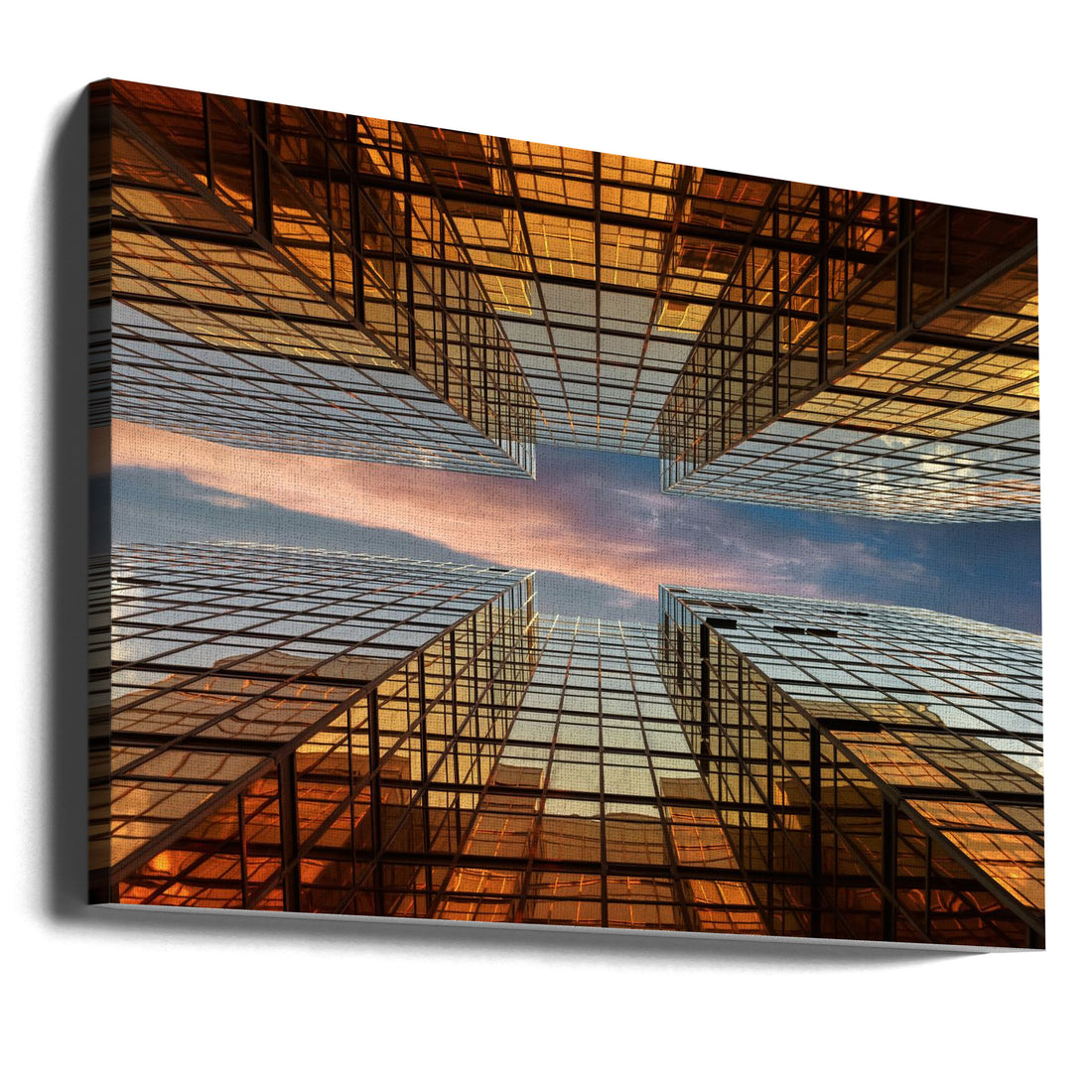 Golden Mirrors by Fabrizio Massetti | Modern Urban Architecture, Large Canvas Wall Art Print | Artsy Earth