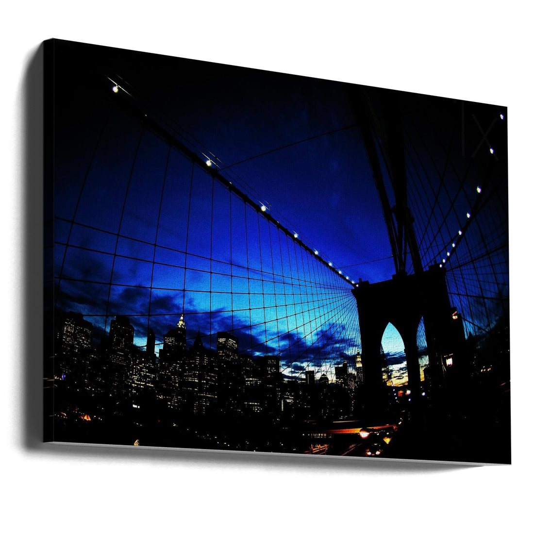 Brooklyn Colours by Fulvio Pellegrini | Brooklyn Bridge Cityscape, Large Canvas Wall Art Print | Artsy Earth