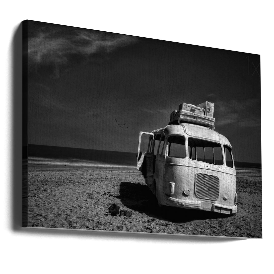 Beached Bus by Yvette Depaepe | Abandoned Coastal Vehicle, Large Canvas Wall Art Print | Artsy Earth