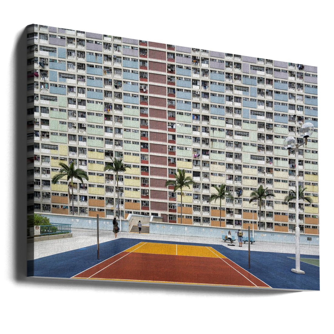 Choi Hung Estate by Fahad Abdualhameid | Colorful Basketball Court, Large Canvas Wall Art Print | Artsy Earth