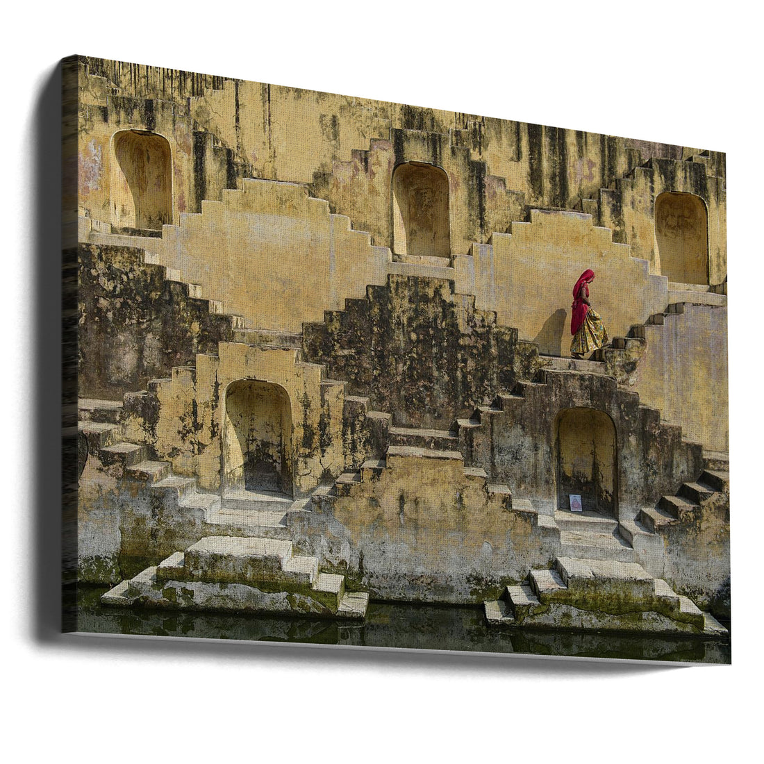 Panna Meena Ka Kund by Muslianshah Masrie | Traditional Architecture Stairs, Large Canvas Wall Art Print | Artsy Earth