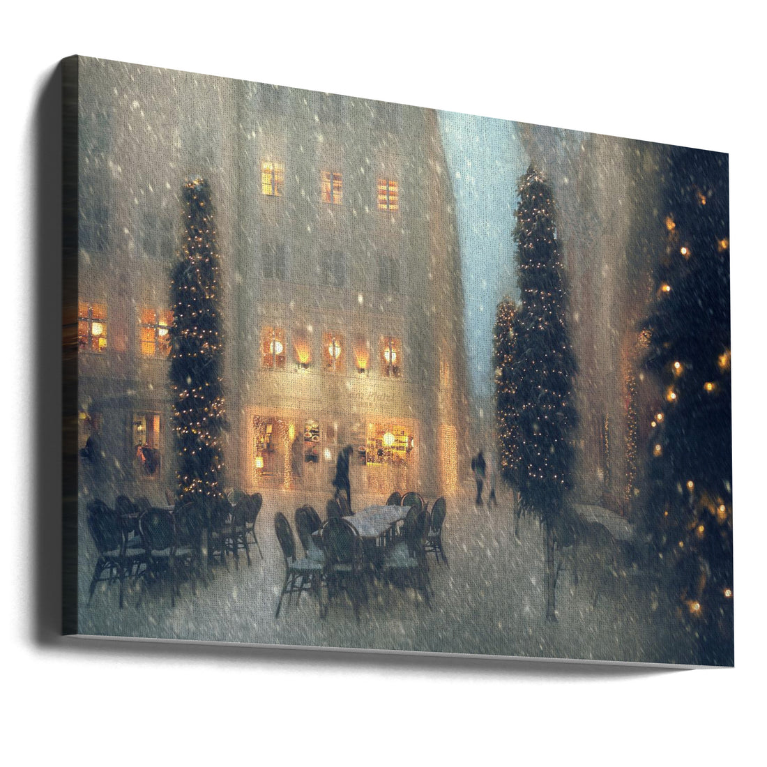 Snowy Munich Night by Roswitha Schleicher-schwarz | Christmas Cityscape, Large Canvas Wall Art Print | Artsy Earth