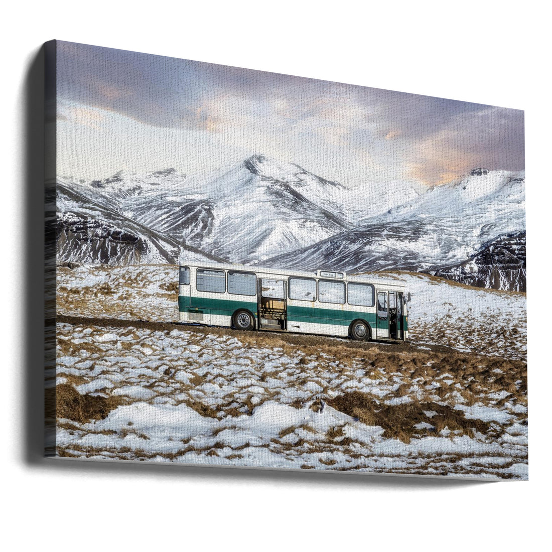 Last Stop by Paco Herrero | Snowy Mountain Transportation, Large Canvas Wall Art Print | Artsy Earth