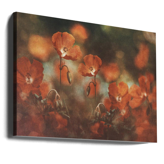 floral art in red by Nikki Georgieva V E G A N I K | Romantic Botanical Macro, Large Canvas Wall Art Print | Artsy Earth