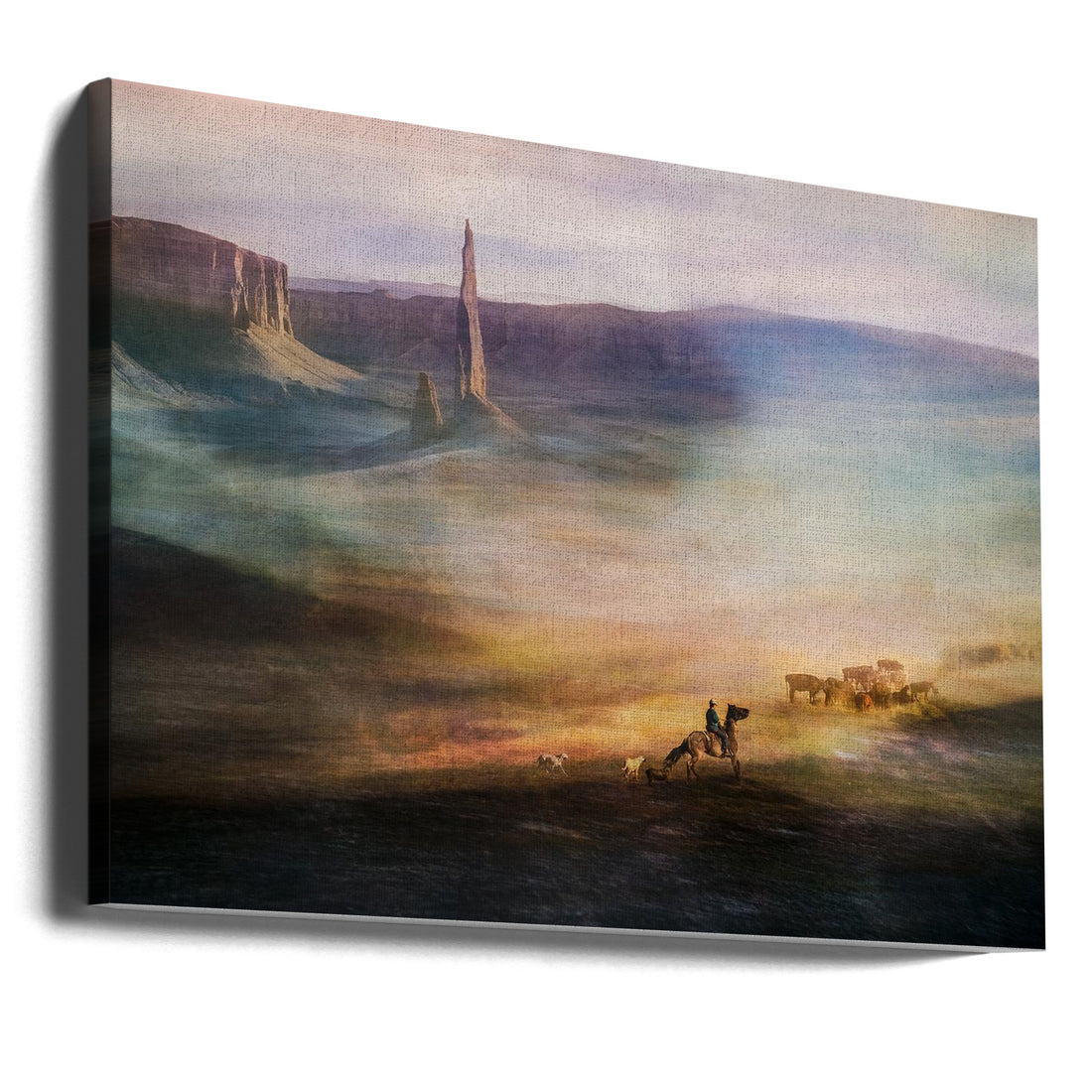 Migrations by Shenshen Dou | Cattle Migration Landscape, Large Canvas Wall Art Print | Artsy Earth