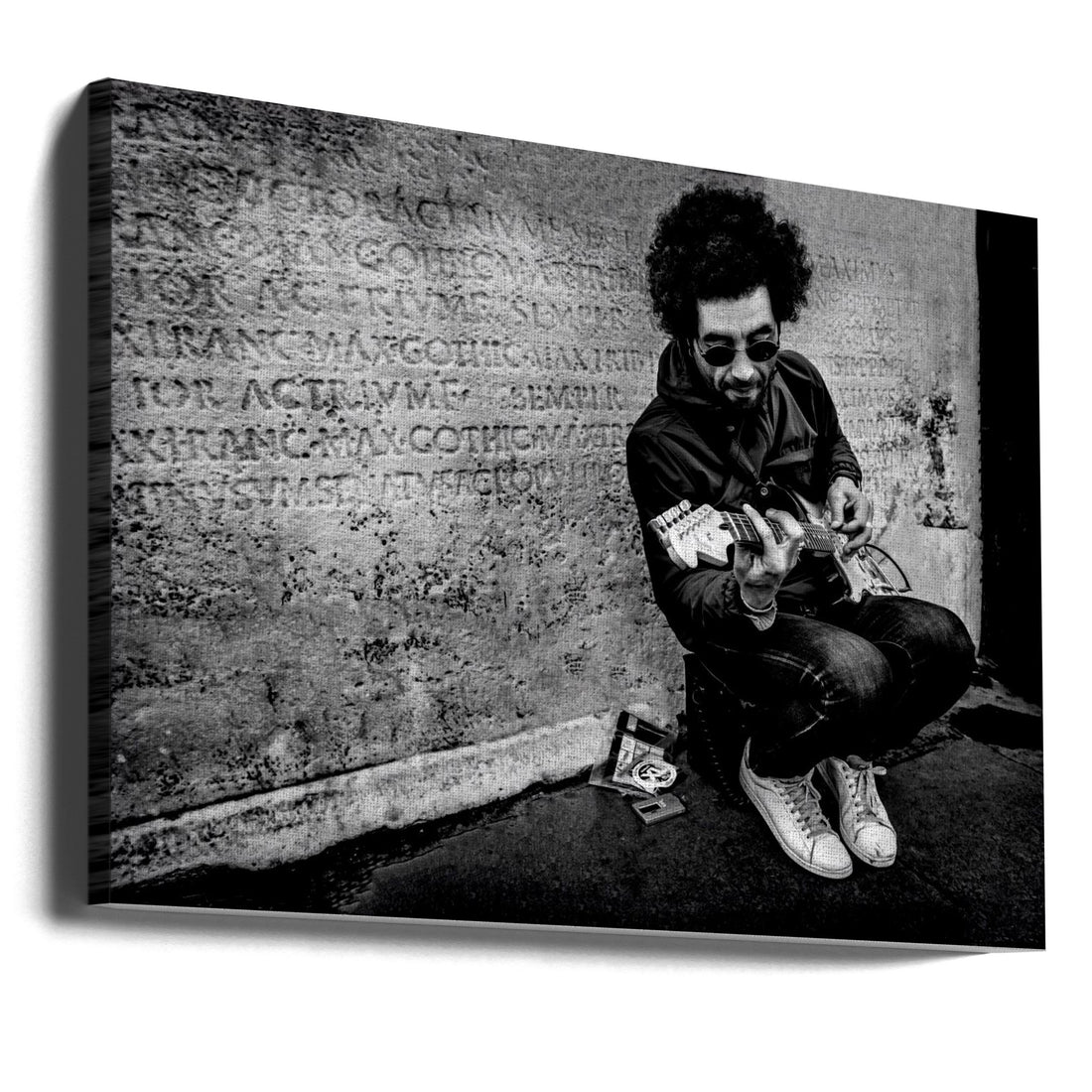 Street Guitarist by Ömer Ates Kızıltug | Urban Street Performance, Large Canvas Wall Art Print | Artsy Earth