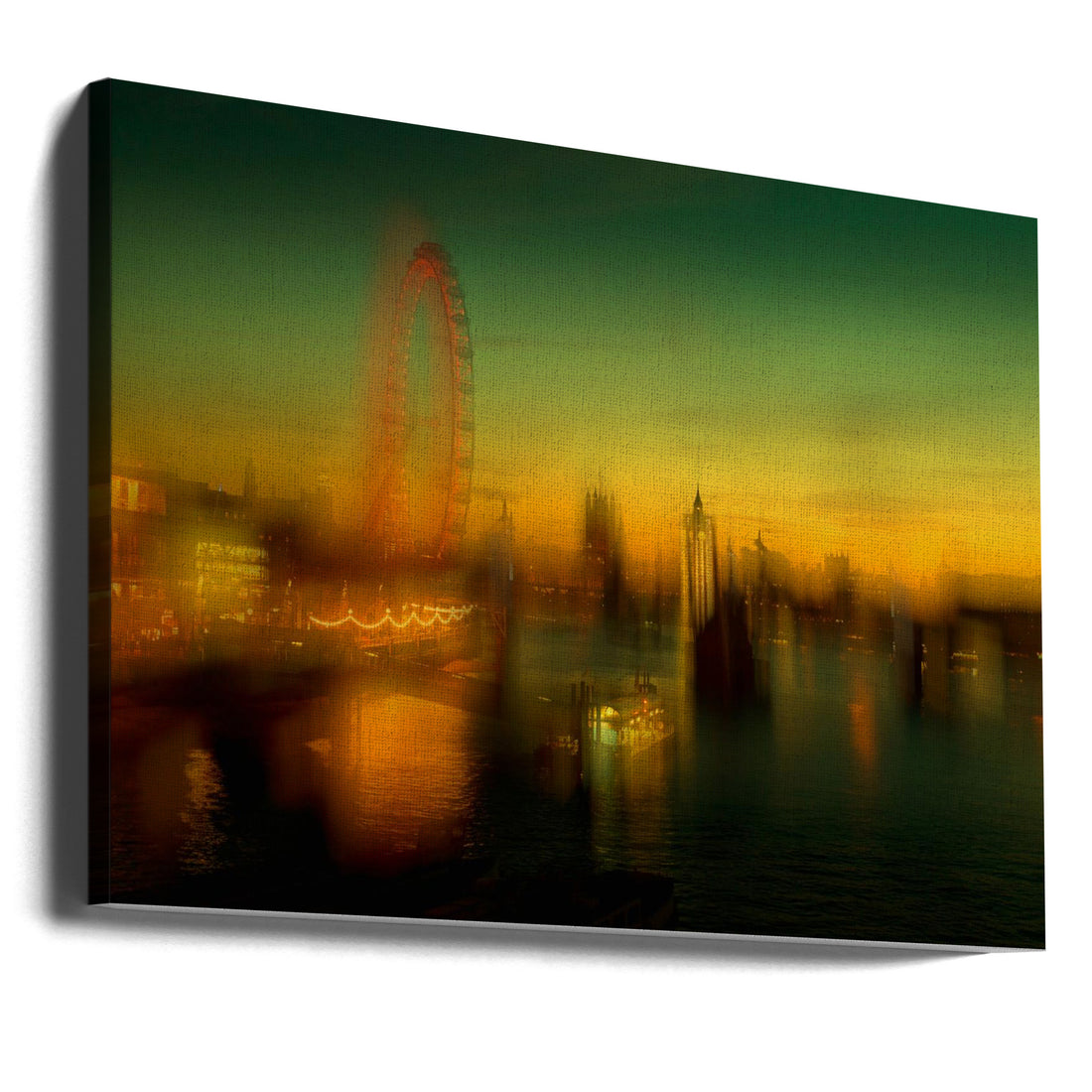 London at Dusk by Peter Davidson | Thames River Cityscape, Large Canvas Wall Art Print | Artsy Earth