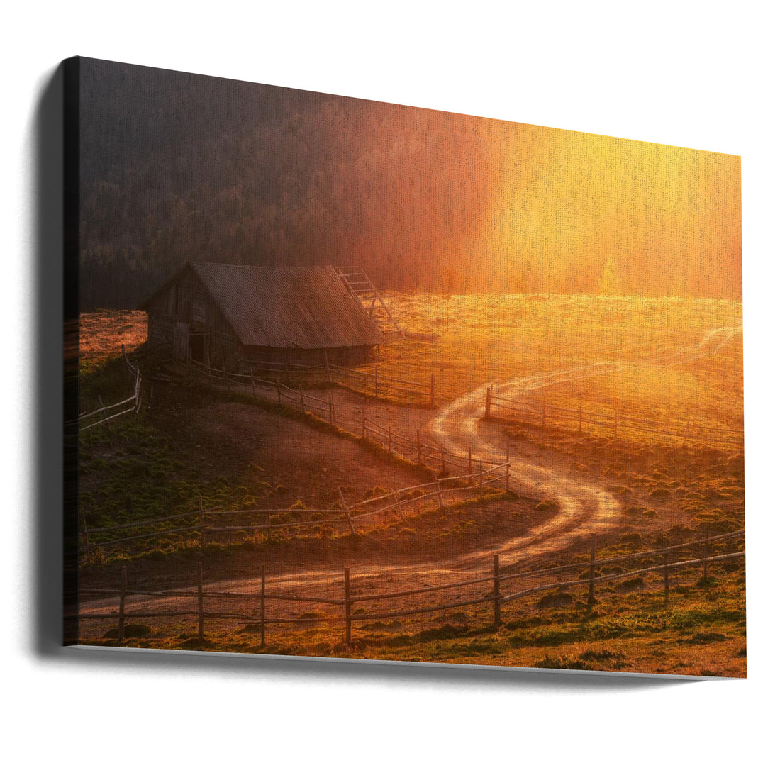 House of the Rising Sun by Haim Rosenfeld | Rural Sunrise Landscape, Large Canvas Wall Art Print | Artsy Earth