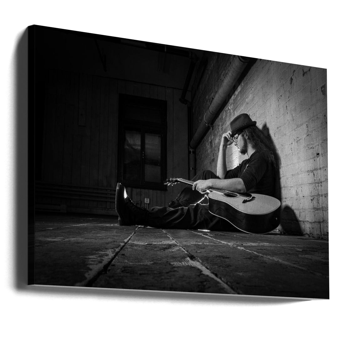 The Wanderer by David Boutin | Lonely Musician Portrait, Large Canvas Wall Art Print | Artsy Earth