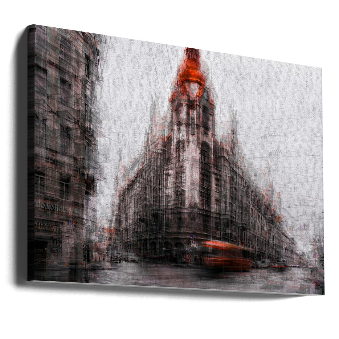 Red Urban Cityscape by Carmine Chiriacò | Modern City Architecture, Large Canvas Wall Art Print | Artsy Earth