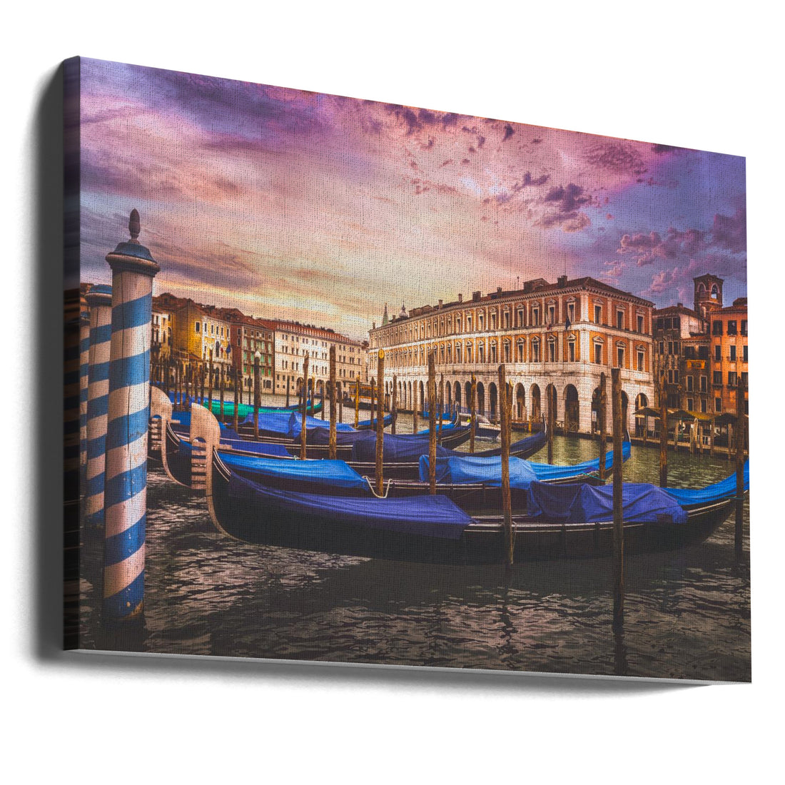 Gondolas of the Grand Canal by Miary Andria | Venice Canal Tourism, Large Canvas Wall Art Print | Artsy Earth