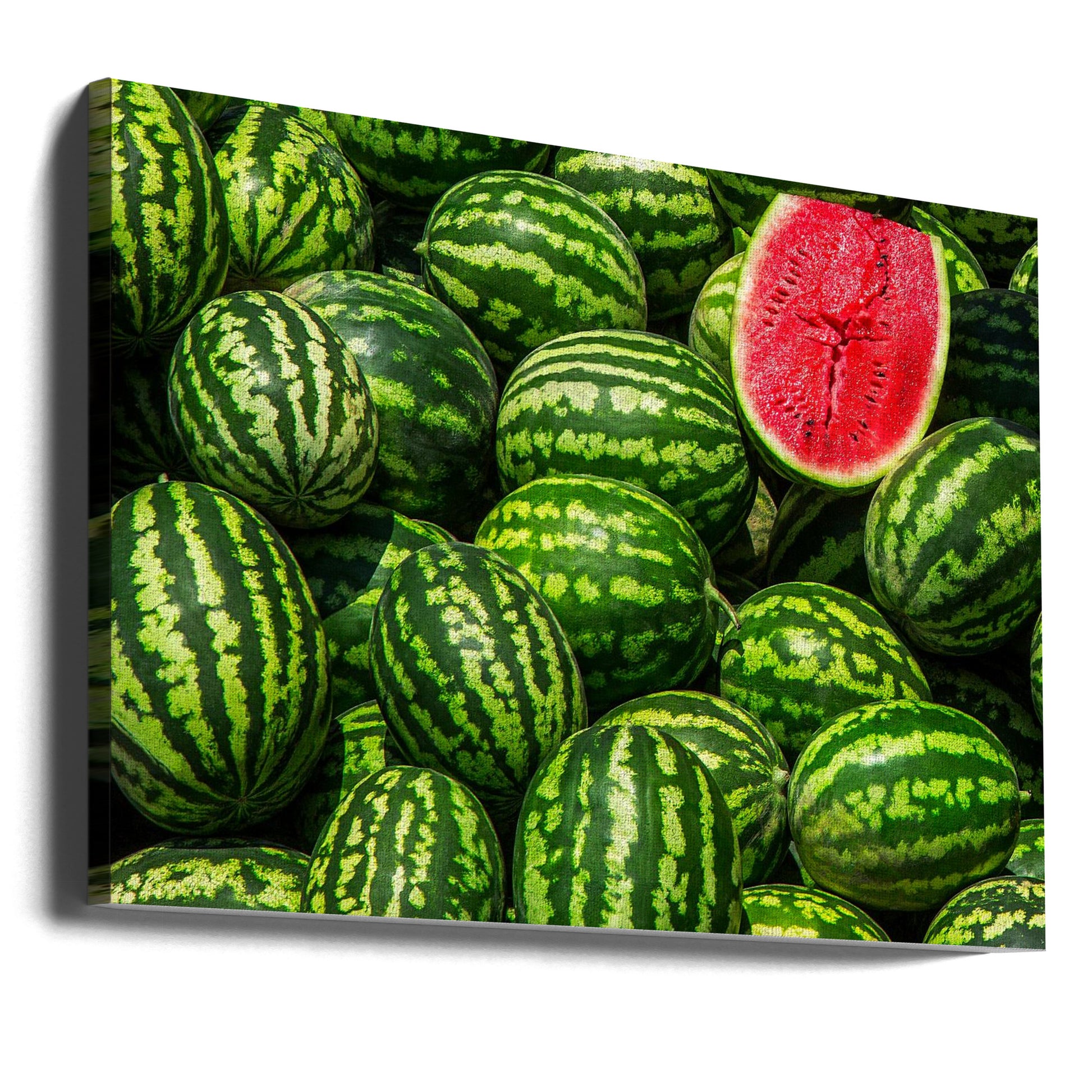 Red in Green by Sayyed Nayyer Reza | Fresh Fruit Still Life, Large Canvas Wall Art Print | Artsy Earth