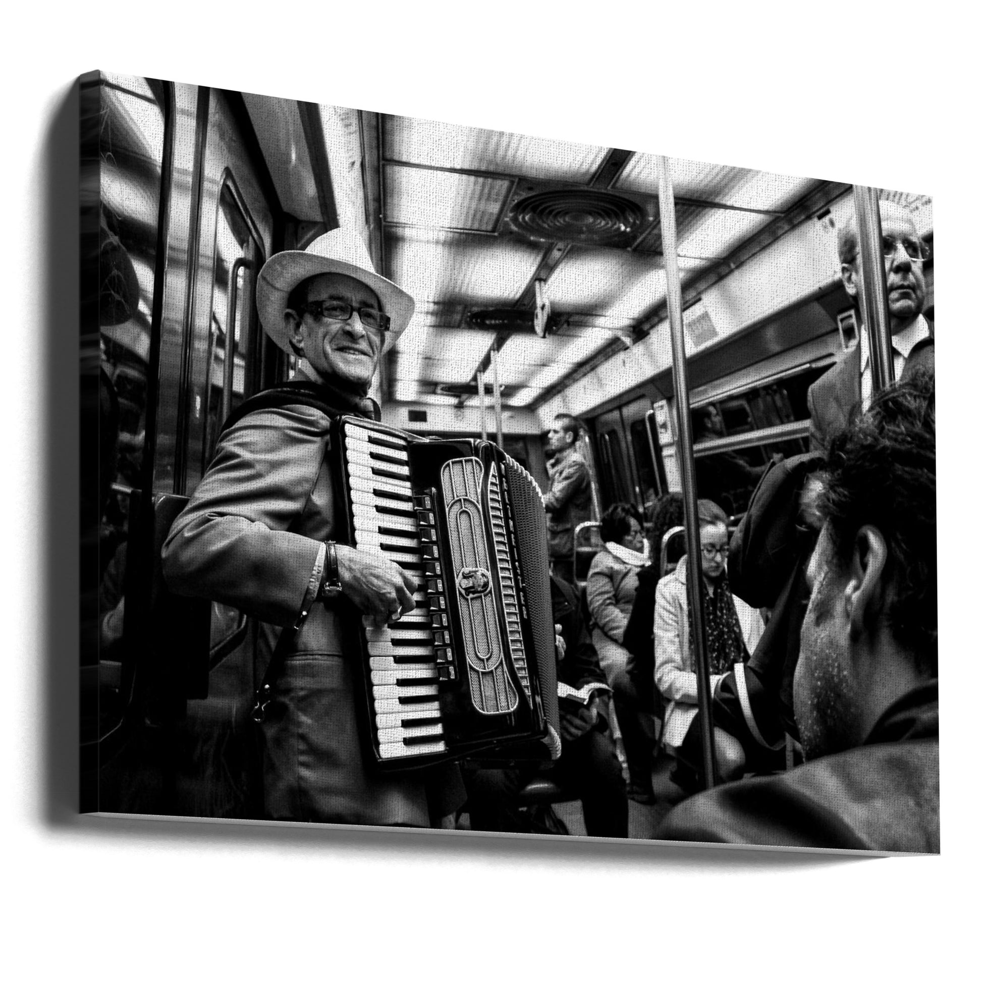 Music on the Subway by Nicola Fossella | Street Artist Portrait, Large Canvas Wall Art Print | Artsy Earth