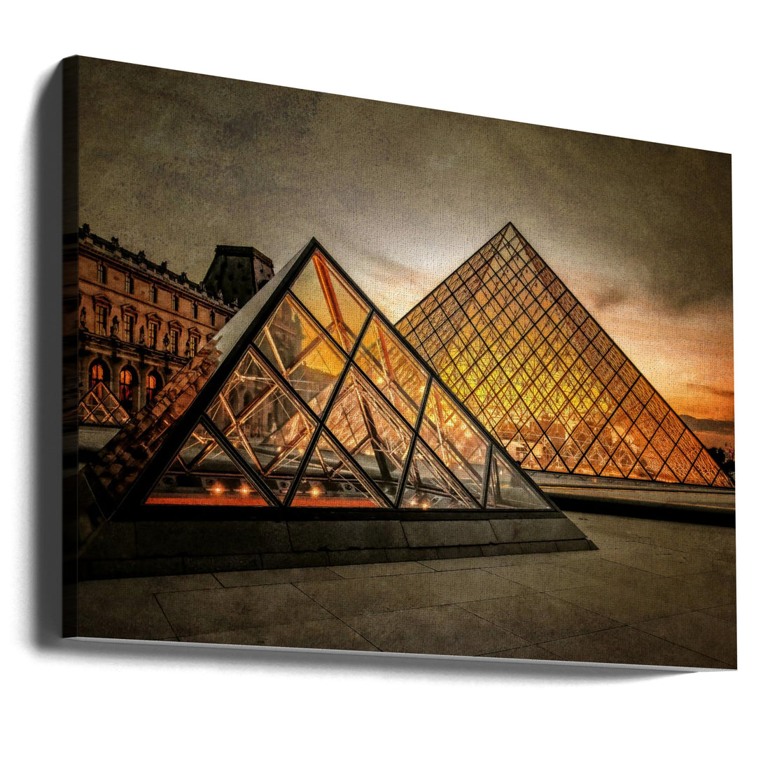 Paris Louvre Museum by Isabelle Dupont | Glass Pyramid Architecture, Large Canvas Wall Art Print | Artsy Earth