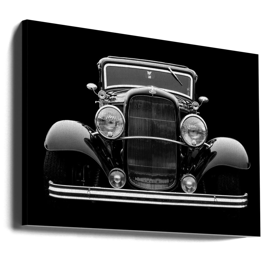 Vintage Ford Car by Leif Løndal | Classic Black Transportation, Large Canvas Wall Art Print | Artsy Earth