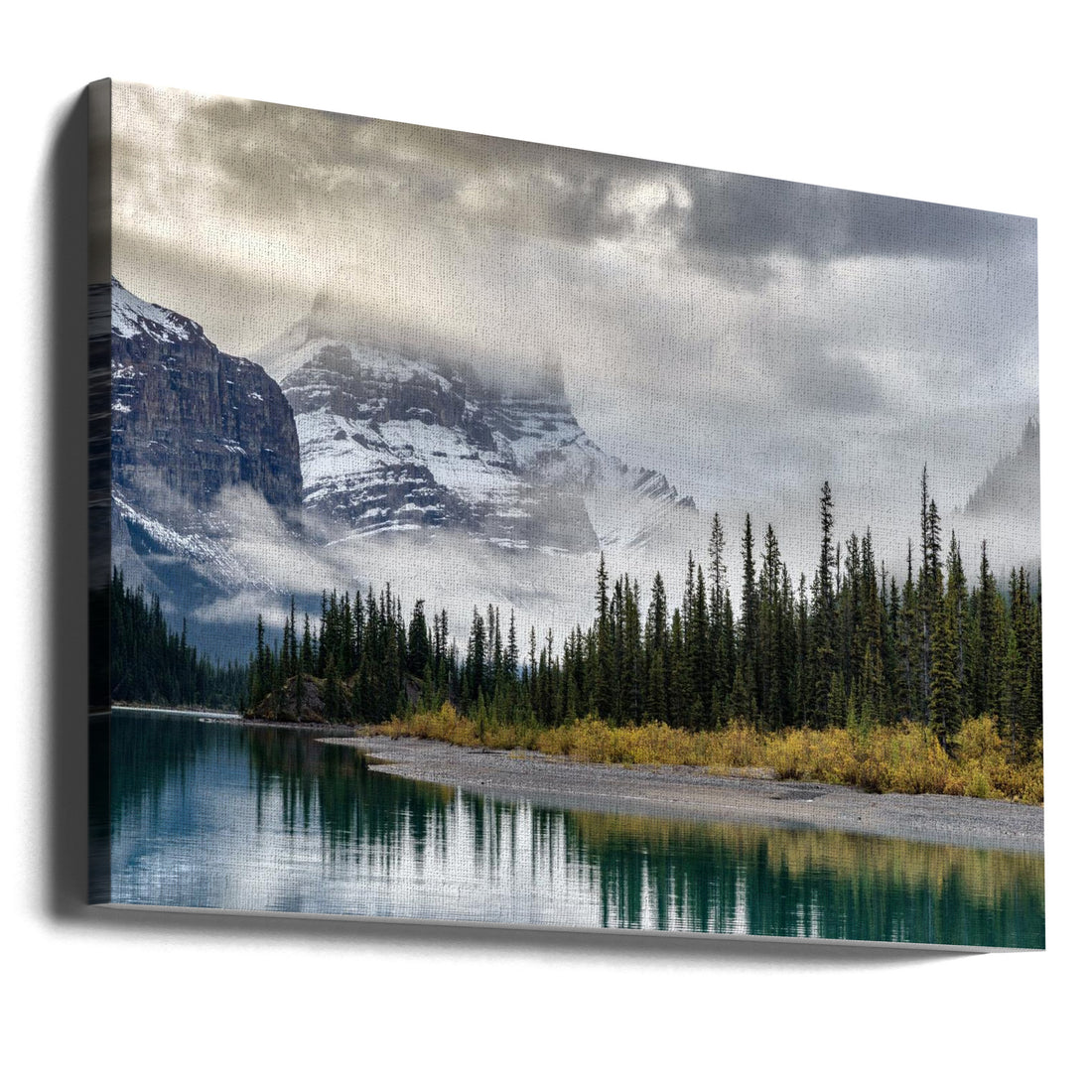 Morning in the Rockies by Sergey Pesterev | Misty Mountain Lake, Large Canvas Wall Art Print | Artsy Earth