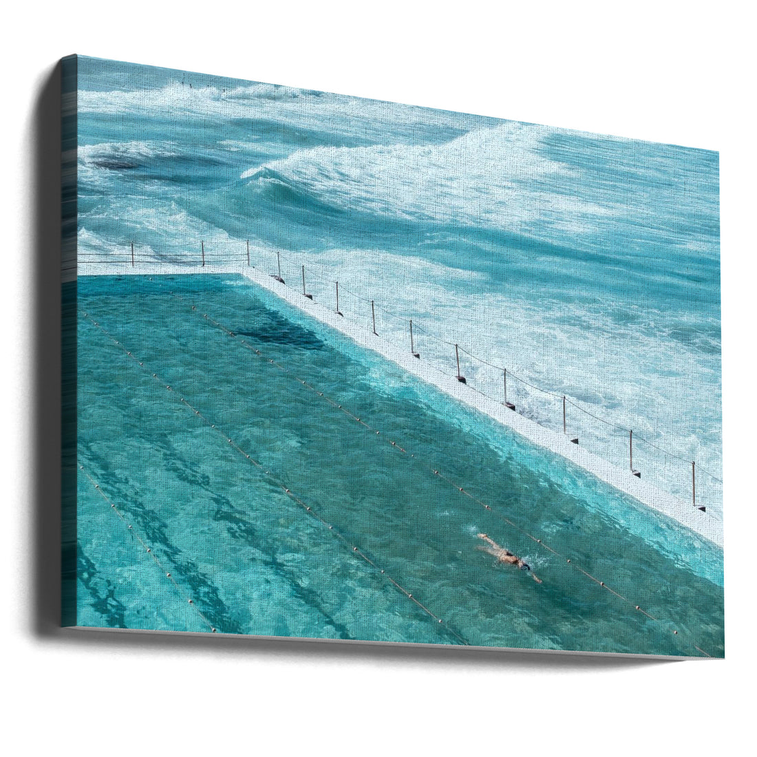 Bondi Beach Aerial by Byeeye | Ocean Swimming Pool, Large Canvas Wall Art Print | Artsy Earth