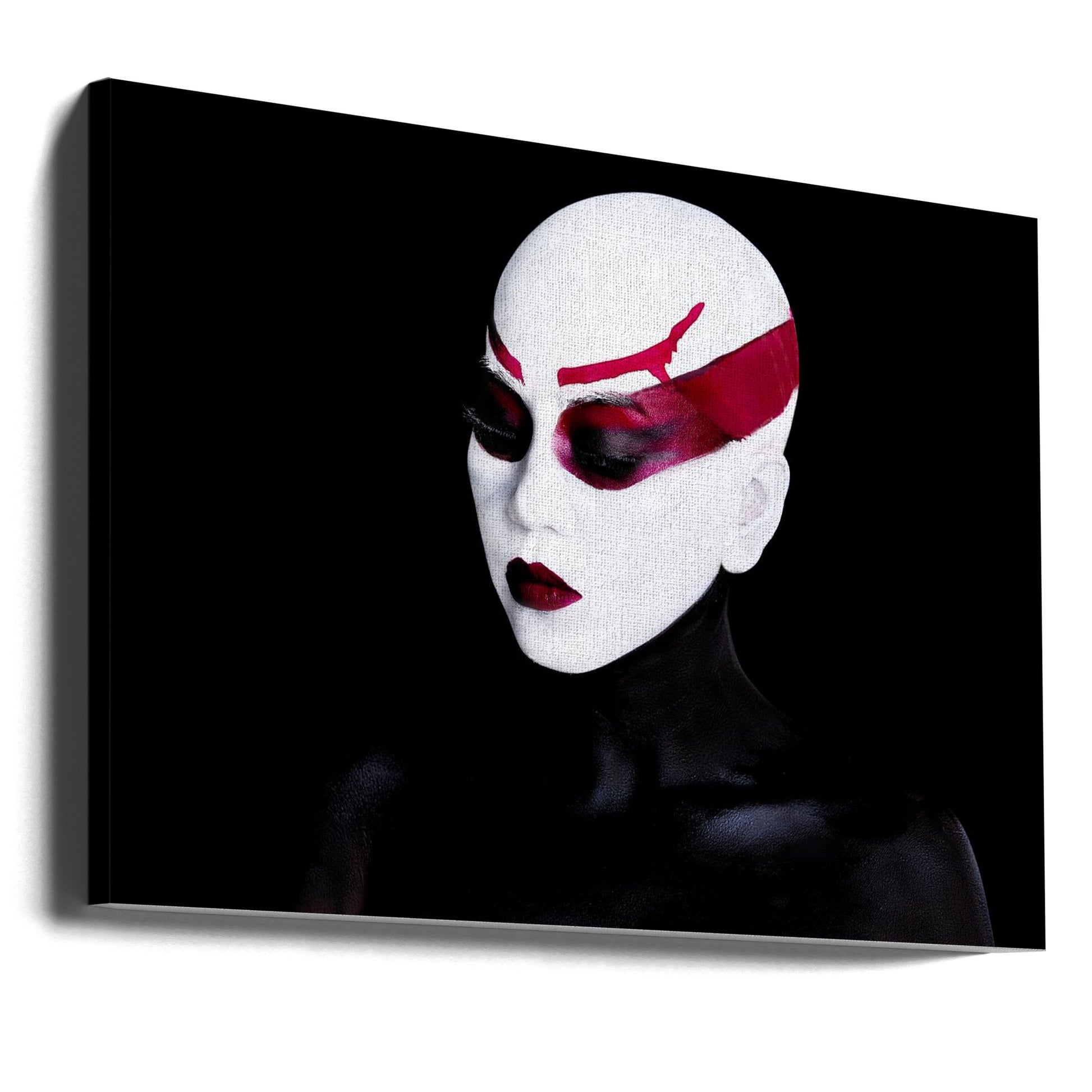 Dark Face Paint Art by Srikanth Gumma | Painted Female Portrait, Large Canvas Wall Art Print | Artsy Earth