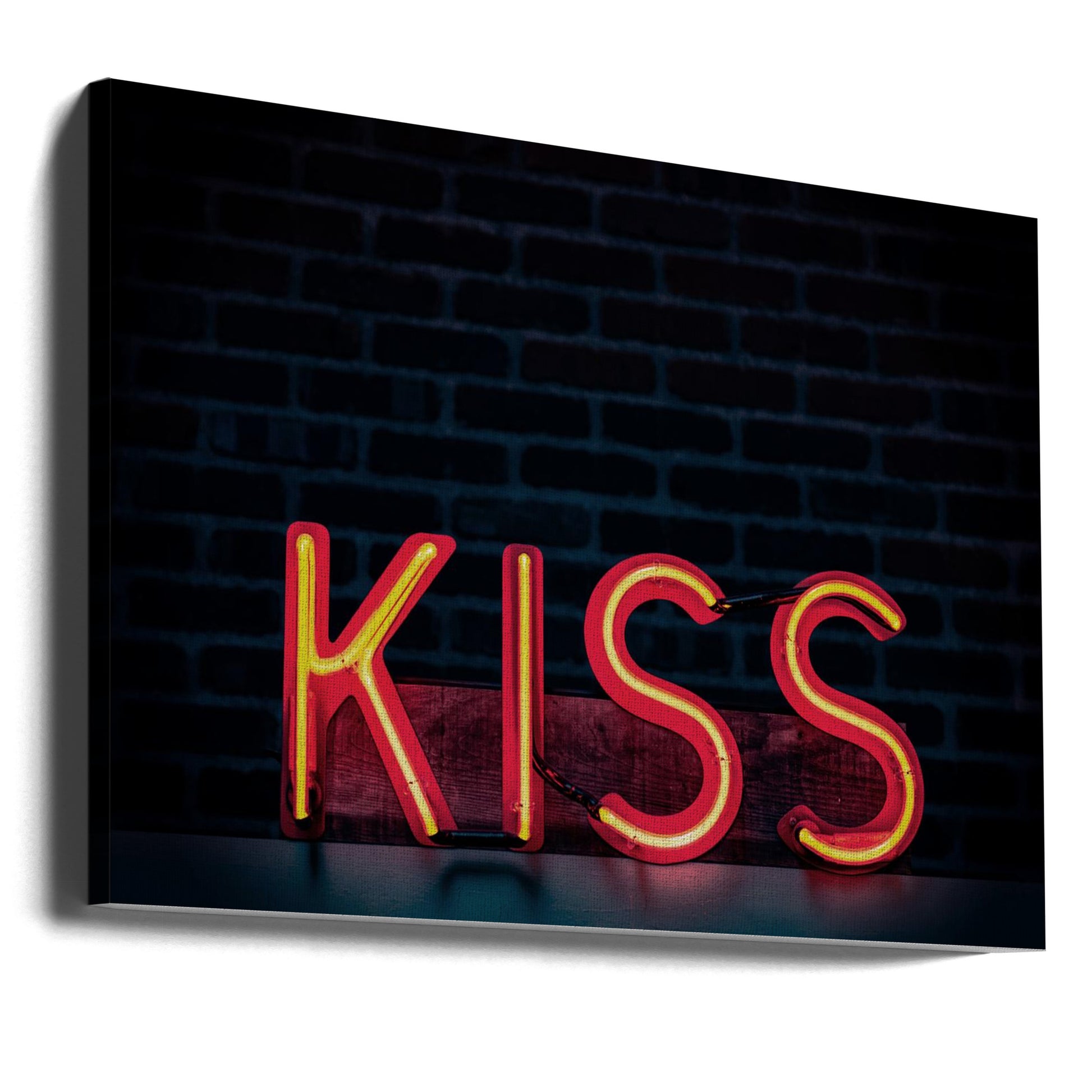 Kiss in Neon by Tim Mossholder | Neon Love Sign, Large Canvas Wall Art Print | Artsy Earth