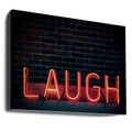 Laugh in Neon by Tim Mossholder | Neon Sign Typography, Large Canvas Wall Art Print | Artsy Earth