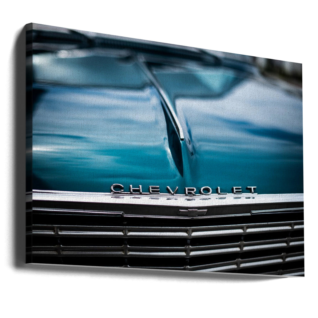 Classic Chevy Car by Tim Mossholder | Vintage Blue Chevrolet, Large Canvas Wall Art Print | Artsy Earth