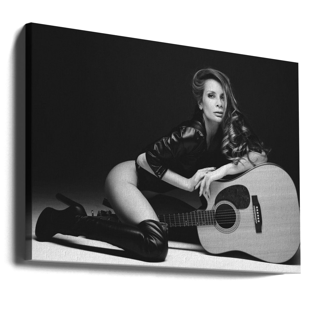 Guitar Woman Art by Leonid Markachev | Fine Art Sensual, Large Canvas Wall Art Print | Artsy Earth