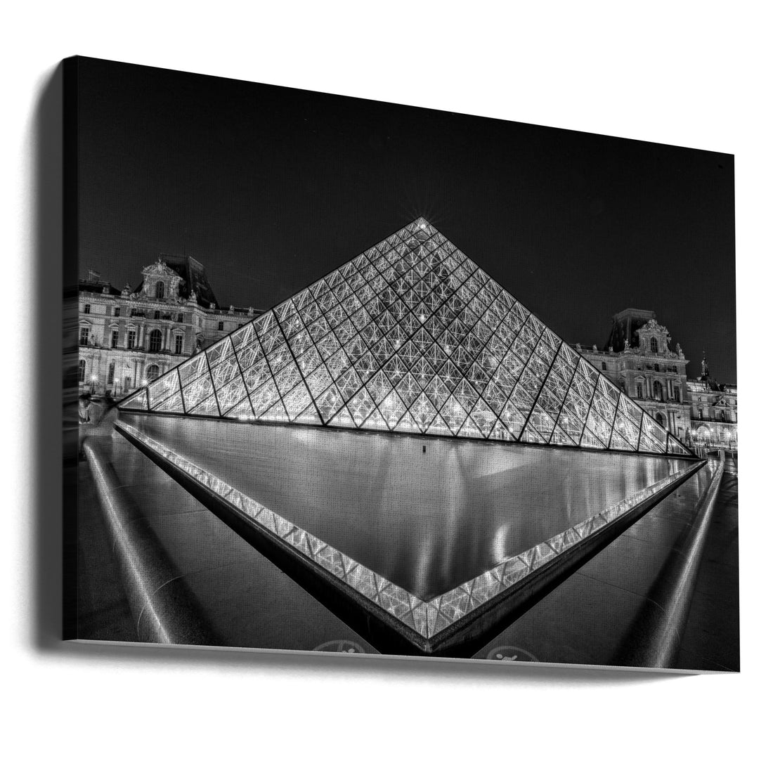 Night Jewel by Ariel Ling | Louvre Glass Pyramid, Large Canvas Wall Art Print | Artsy Earth