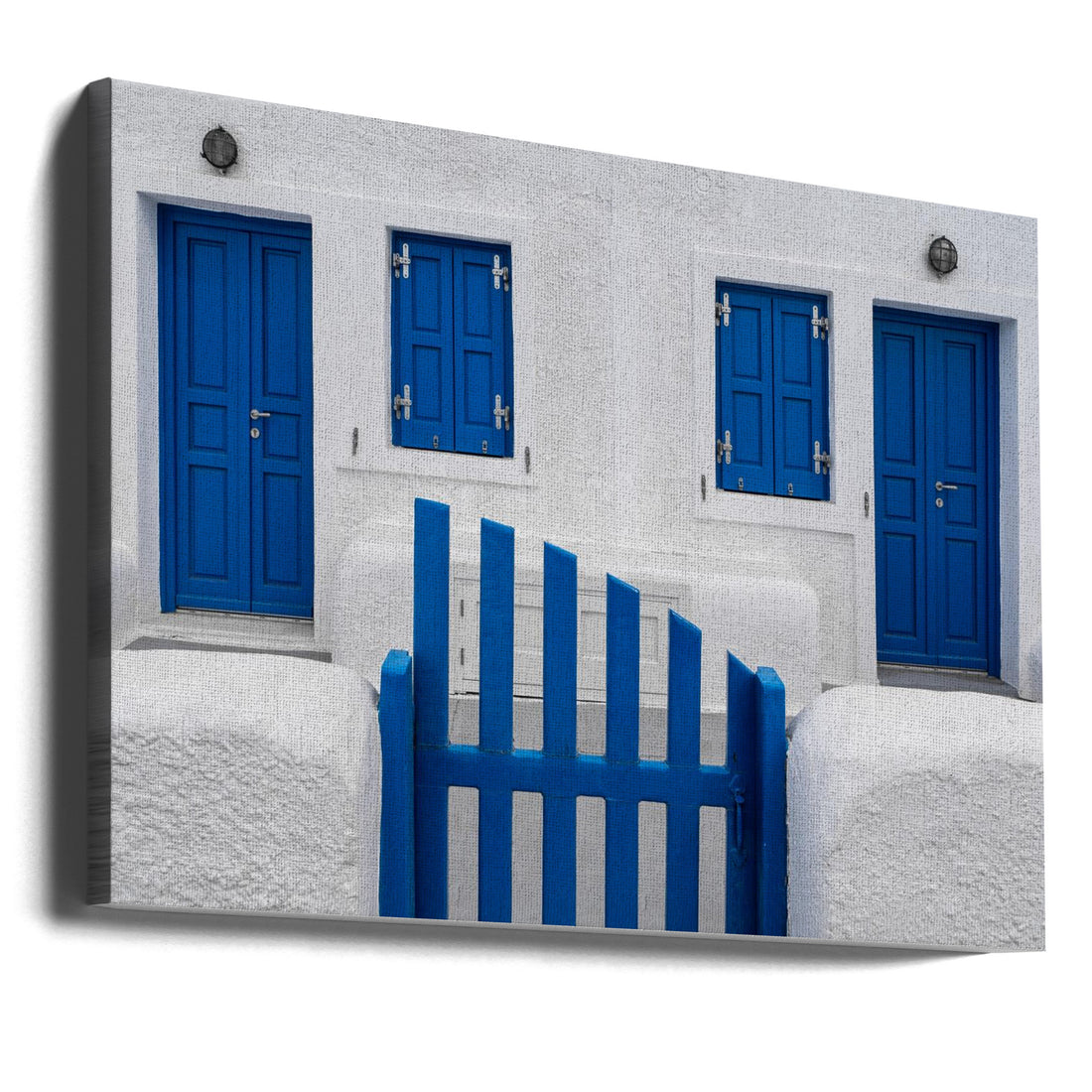 Greek Blue Door by Markus Auerbach | Traditional Architecture Entrance, Large Canvas Wall Art Print | Artsy Earth