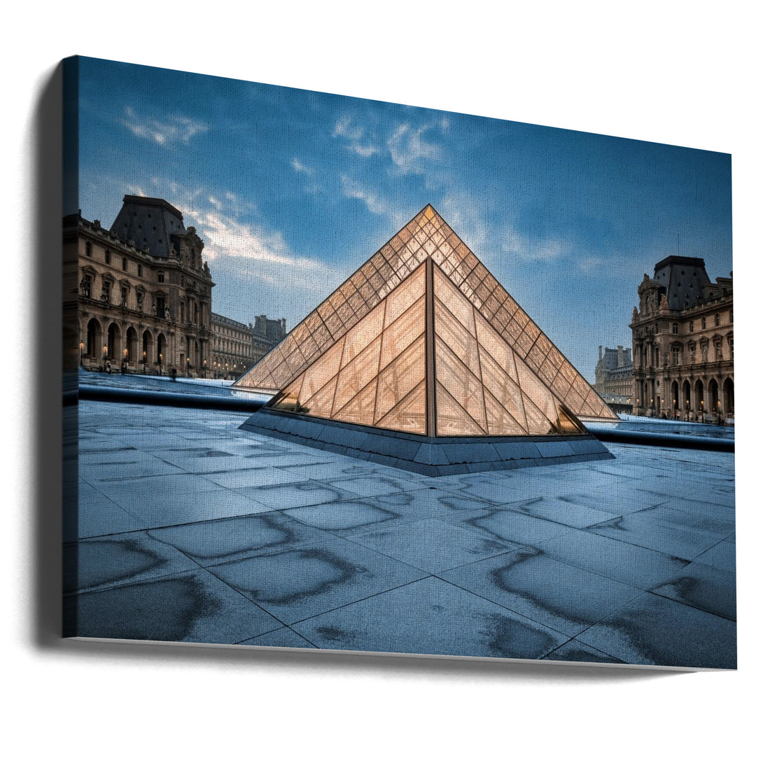 Triangle of Light by Amir Ehrlich | Louvre Glass Pyramid, Large Canvas Wall Art Print | Artsy Earth